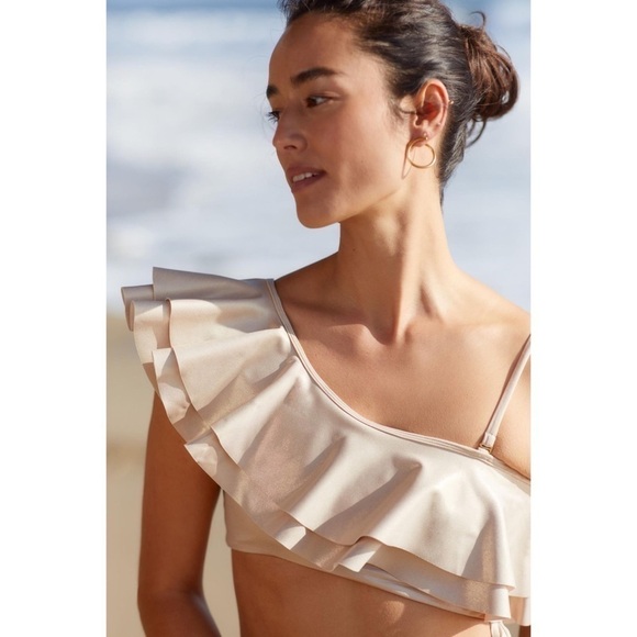 Boamar Anthropologie Ruffled Cut-Out One-Piece Swimsuit - Picture 2 of 9